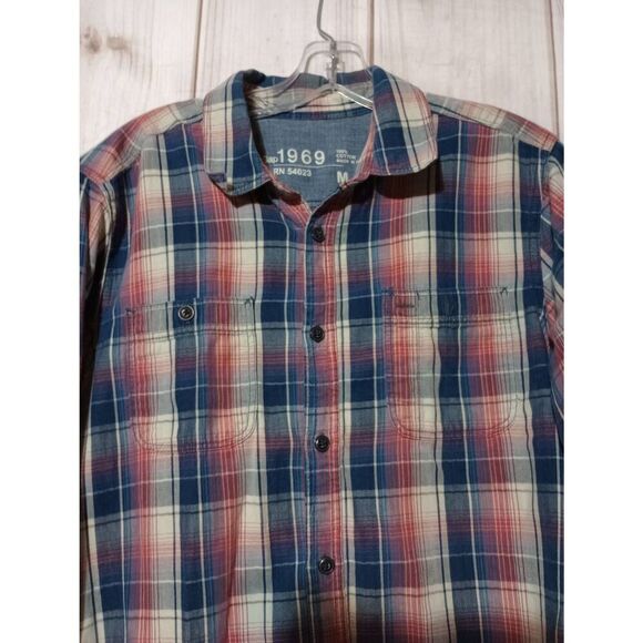 Gap Shirt Men's Medium Flannel Button Front Long Sleeve - Picture 3 of 8